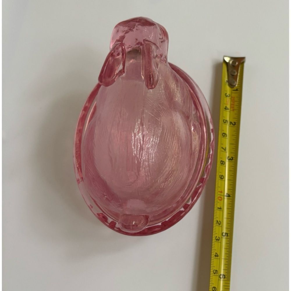 Vintage Pink Glass Candy Dish with Lid - Picture 3 of 7